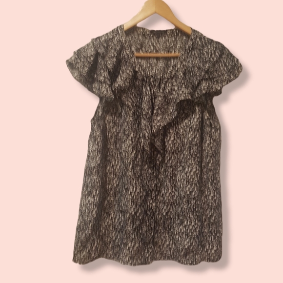 Anne Klein Black and white print sleeveless blouse size 10 - Picture 2 of 6